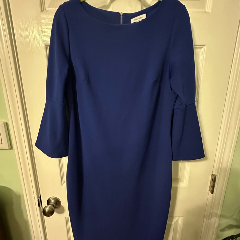 Calvin Klein Royal Blue Long Sleeve Dress - Picture 1 of 5